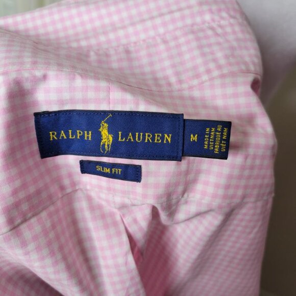 Ralph Lauren Mens Slim Fit Button Down Shirt Pink - Picture 10 of 11